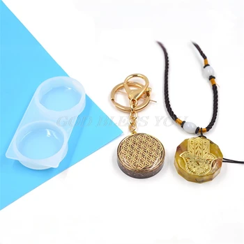 

Faceted Organ Round Pendant Silicone Resin Mold Keychain Jewelry Making Tools Drop Shipping
