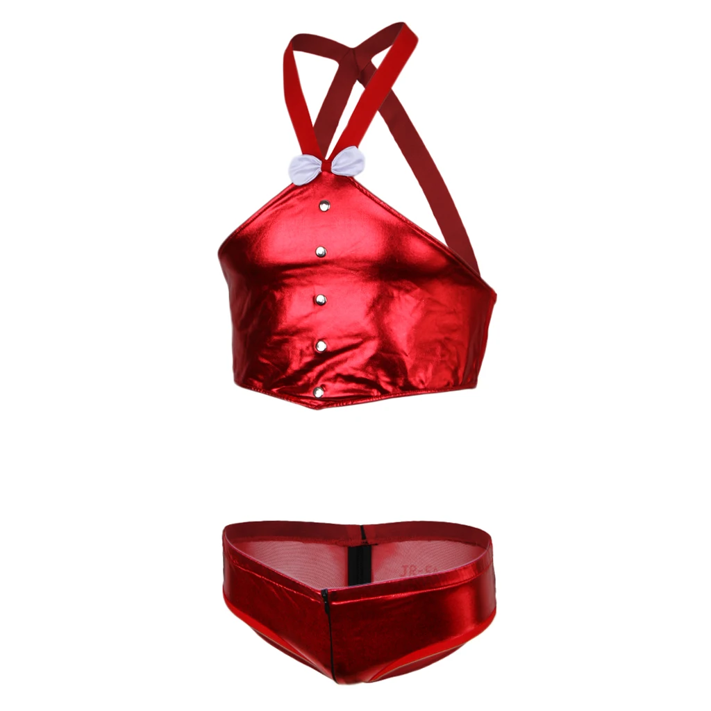 Men Mentalic Lingerie Briefs Body Chest Strap Harness Costume Nightclub Suit Man Sexy Nightwear Gay Party Costume