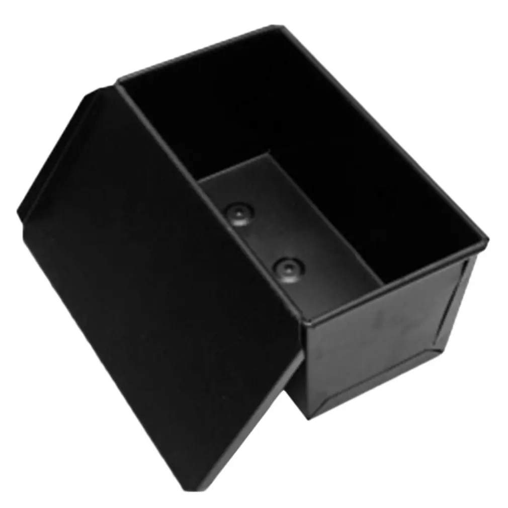 Non-Stick Coating Rectangle Bread Loaf Pastry Cake Tin Box Designed with Sliding Lid Baking Pan Bakeware Kitchen Tool Black 
