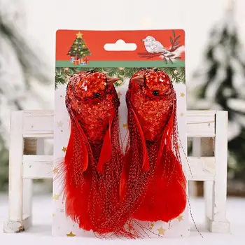 

Artificial Simulation Foam Bird Set Mini Cute Birds Ornaments Glitter Tree Decoration For Home Craft DIY Christmas Garden Z1Z3