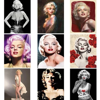 

Fundaful Art 5D DIY Diamond Painting Marilyn Monroe Full Drill Round/Square Rhinestone Cross Stitch Embroidery Art Work