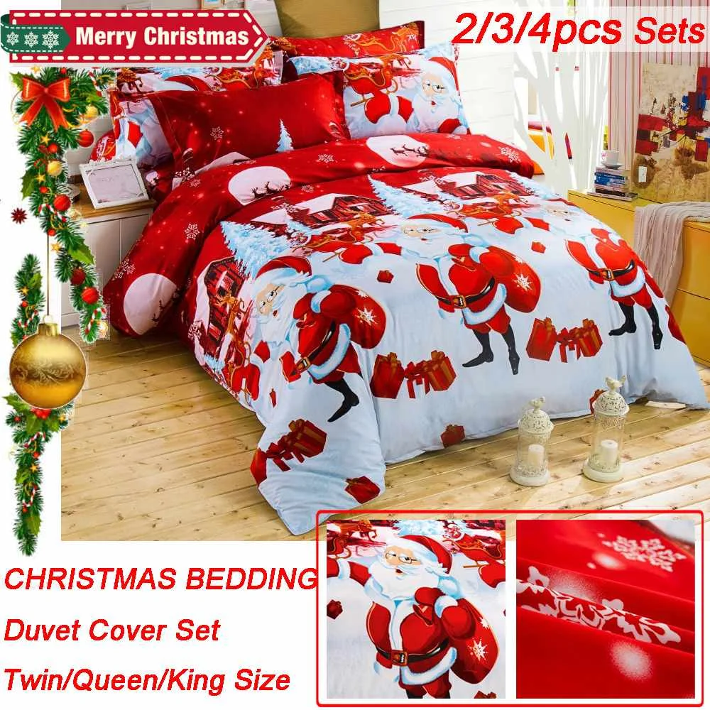 Bedding Set luxury 3D Christmas Cotton Bedding sets Bed Sheet Duvet Cover Pillowcase Cover set King Twin Queen size Bedspread