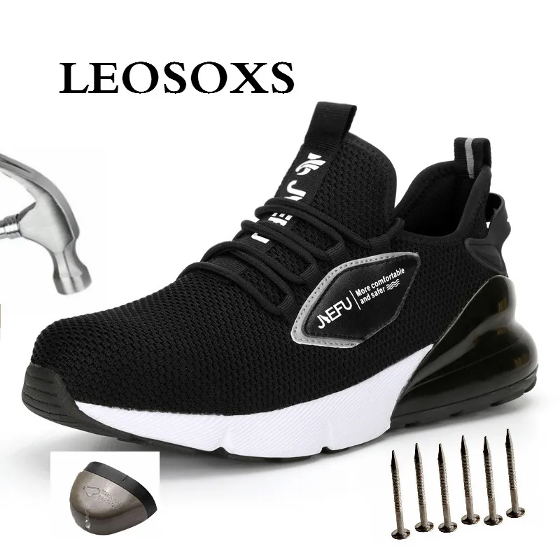 LEOSOXS 2020 Men's Outdoor Mesh light Breathable Safety Sneakers Steel Toe Anti-smashing Puncture-Proof Shoes Free shipping afbeelding