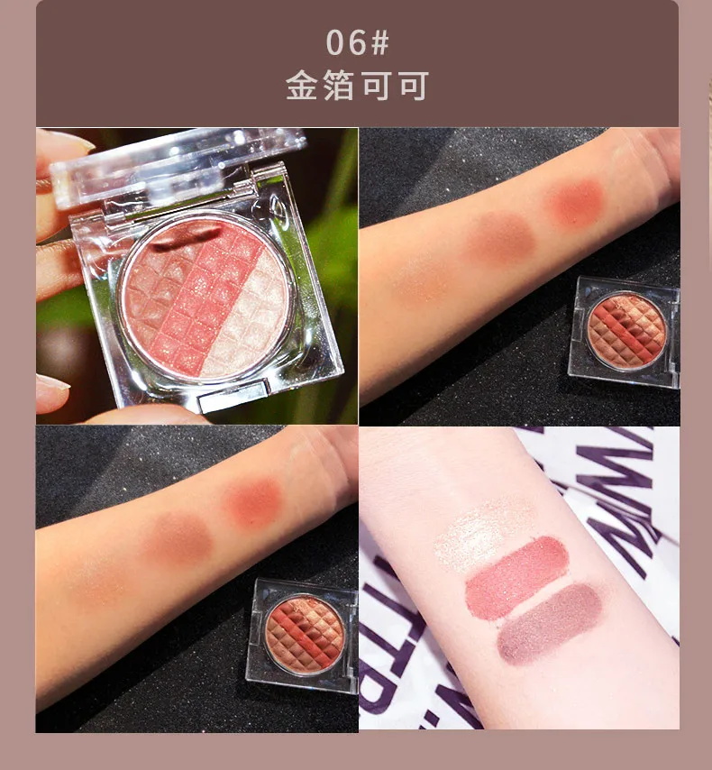 06 Chameleon Shimmer Matte Pigmented Eyeshadow Palette Glitter Shiny Multi Chrome Eyeshadow Pallete Powder Cosmetic Makeup Palette - Color: 06