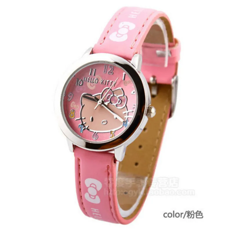 Детские часы с рисунком hello kitty, водонепроницаемые детские часы с ремешком