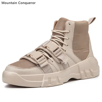 

Mountain Conqueror Autumn Winter Fashion Men Boots Vintage Style Casual Men Shoes Lace-Up Motorcycle Footwear Men Boots 39-44