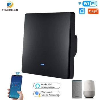 

EU WiFi Smart Tuya Switch 86 Size Wireless Remote Switch Light for Smart Home 1 2 3 Gang 2200W Wall Switch Smart Life APP
