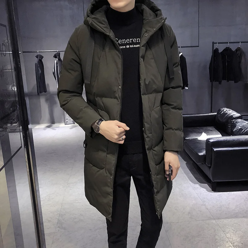 Great Value Winter Parka Men's Solid Jacket 2019 New Arrival Thick Warm Coat Long Hooded Jacket Collar Windproof Padded Coat Fashion Men