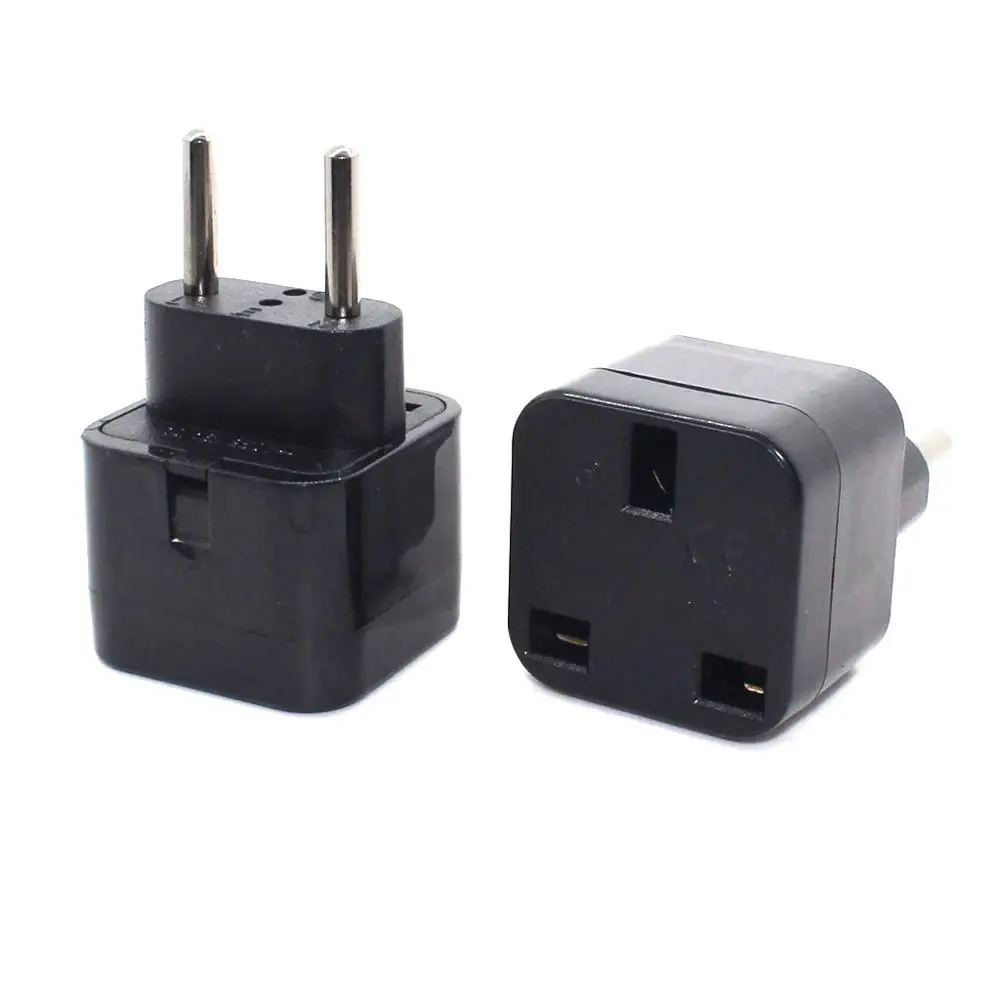 Uk 3 Prong To Eu 2 Round Pin Power Plug Travel Adapter Singapore Phone