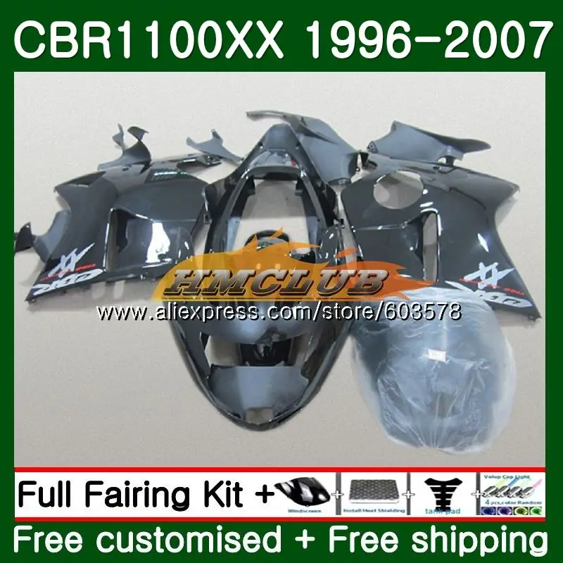 Дрозда для HONDA CBR1100XX 96 97 98 99 00 01 85CL. 44 CBR1100 XX 1996 2007 CBR 1100XX 02 03 04 05 06 07 Черный Серый обтекатели - Цвет: No. 1