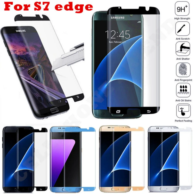 JGKK 3D Screen Protector for Samsung Galaxy S7 Edge Case Friendly Tempered Glass for Samsung S7 Edge Galaxy S7 Case Fit Glass