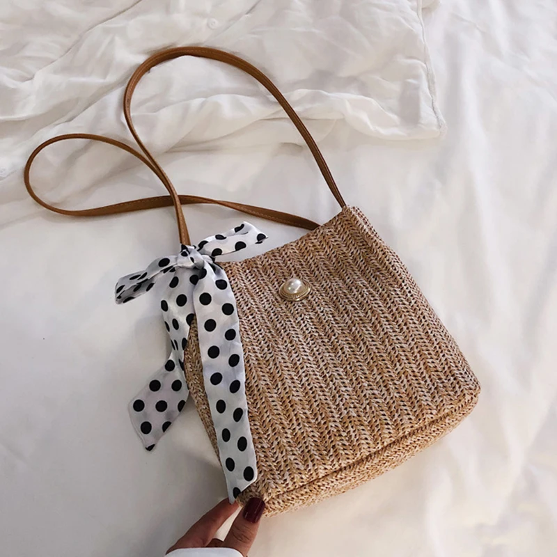 Collection Korean Style Casual Grass Woven Bag For Female Simple All