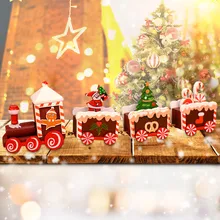 Рождественская игрушка деревянный Зимний Рождественский поезд Санта-Клаус праздничный Декор домашний Декор детские подарки милые#4