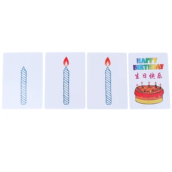 

Funny 4Pcs/set Happy Birthday Card Group Prediction Magic Trick Magic Cards Kids Magic Gift For Children Wholesale