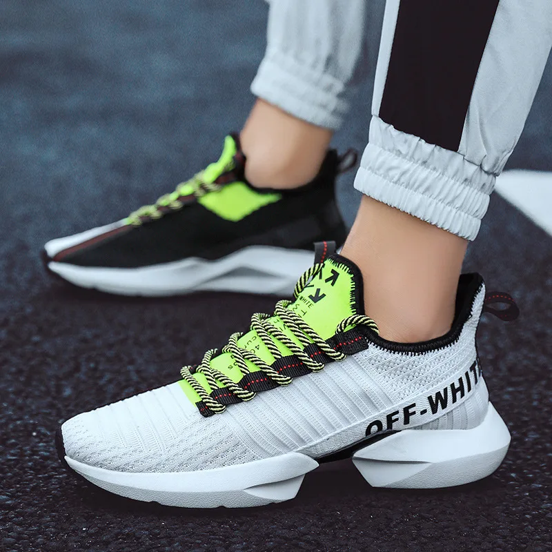 

2019 Summer New Style MEN'S Shoes Fly Netting Surface Athletic Shoes Low Top Lace-up Large Size Couples Casual Sneakers Size 46