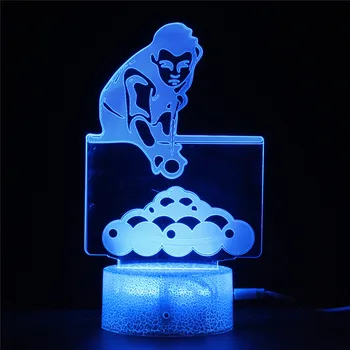 

Billiards Snooker 3D Lamp Sportsman Competition Prizes Souvenirs 7 Colors Change Night Light LED USB Desk Atmosphere Decoration