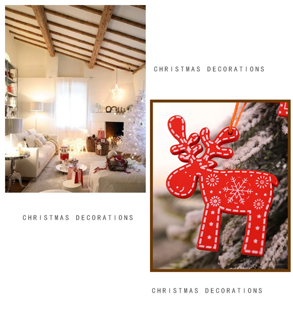 Weihnachten Holz anhänger Frohe Weihnachten Anhänger Weihnachts dekoration für Zuhause Neujahr Party Dekoration Zubehör – Detail 3