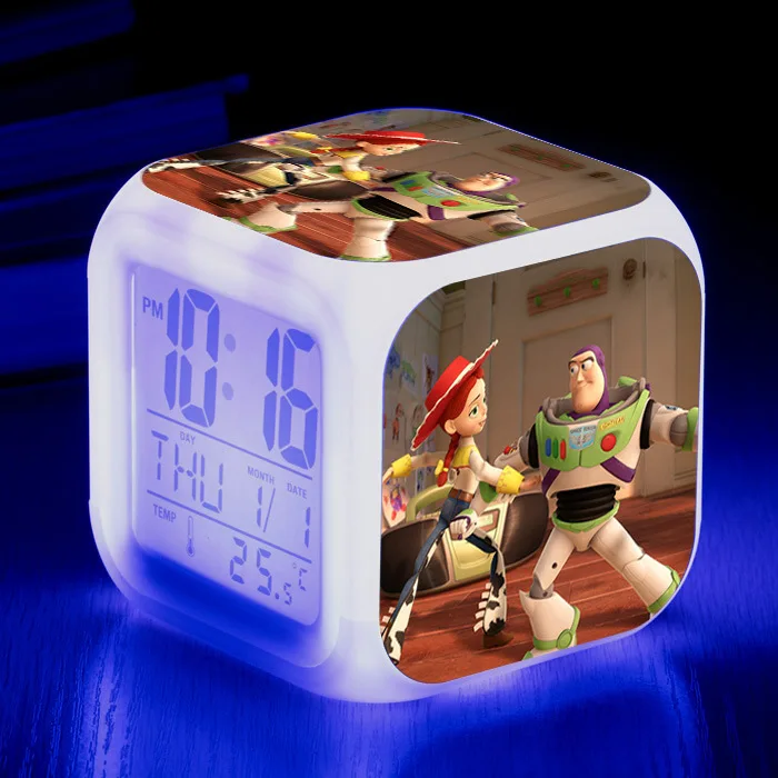 Аниме-игрушка История 4 3 Базз Лайтер светодиодный Будильник мигающий красочный сенсорный свет Woddy часы для рождественского подарка игрушка для детей