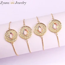 10 шт., золотой цвет полые Хамса рука в круглый разъем браслет для женщин ювелирные изделия