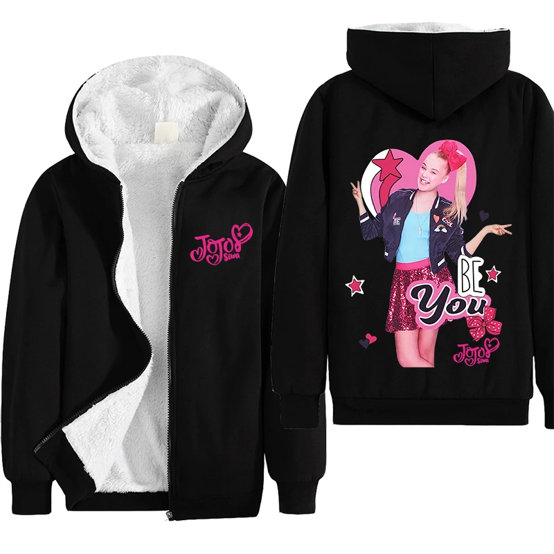 

active Cross-border e-commerce 2020 new eBay explosion models JOJO SIWA children's clothing plus velvet coat Does not fade