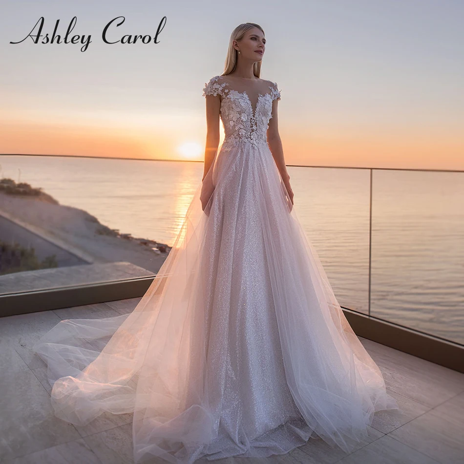 beach 2nd wedding dresses Boho Beach Two Piece Wedding Dress with Short Sleeves