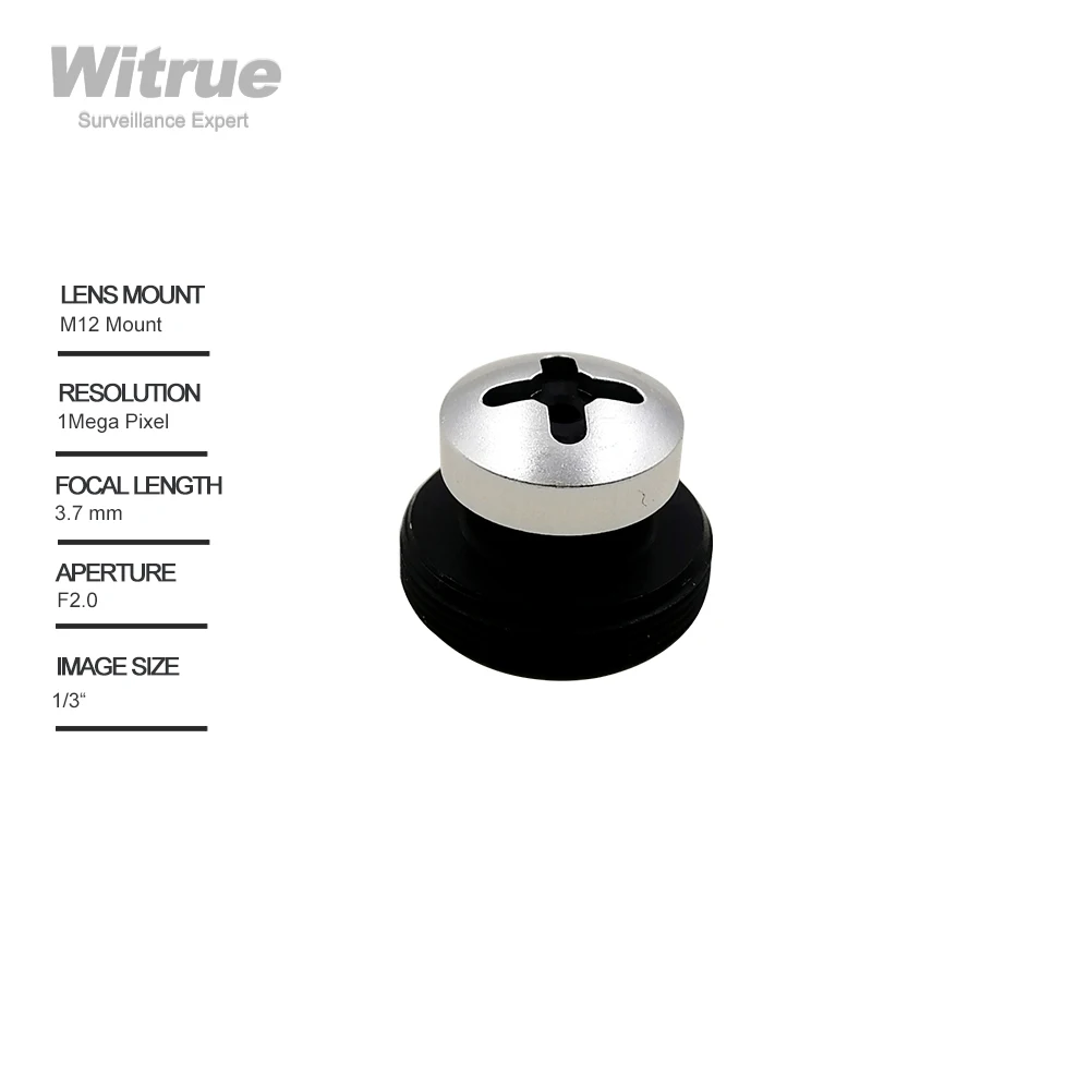 Witrue Camera Lens CCTV  Pinhole 3.7MM  M12*0.5 Mount 1/3