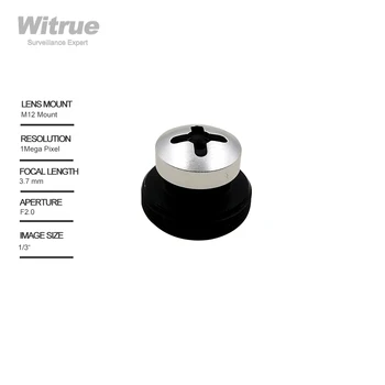 Witrue 감시 보안 카메라용 카메라 렌즈, CCTV 핀홀 3.7MM M12 * 0.5 마운트, 1/3 인치 F2.0 90 도
