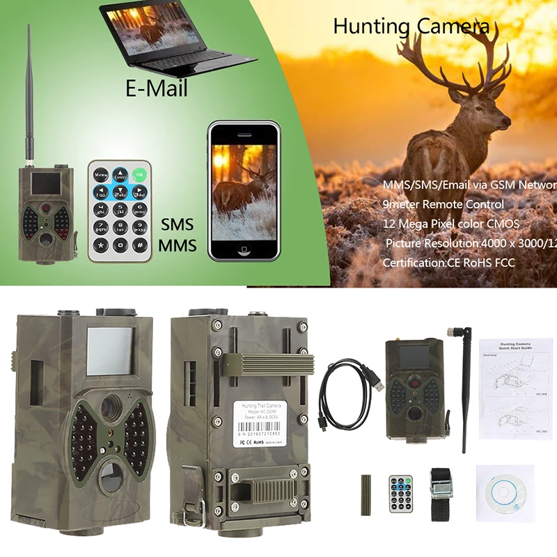 

Trail CameraHC-350M Hunting Camera MMS Photo Trap 16MP 1080P Motion Detection GSM MMS Wireless Camera 0.5s Trigger Night Vision