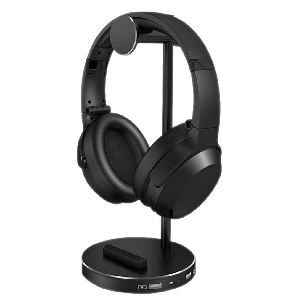 Встроенный аккумулятор USB металлическая подставка для наушников настольная полка для хранения Гарнитура держатель стойка внешний аккумулятор для всех наушников