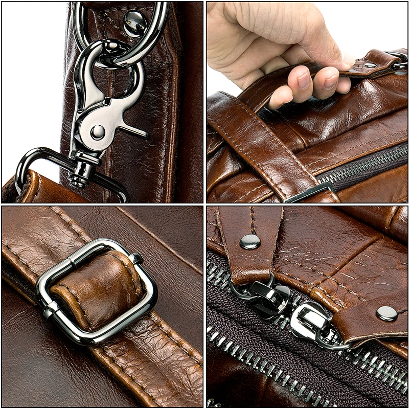 MVA men's messenger bag, leather messenger bag, men's shoulder bags large capacity Vintage computer bag 432