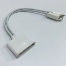 Novo 10cm doca 30pin fêmea para micro usb + 8pin macho cabo para android e ios telefone 5 5S 6 almofada 4 pod
