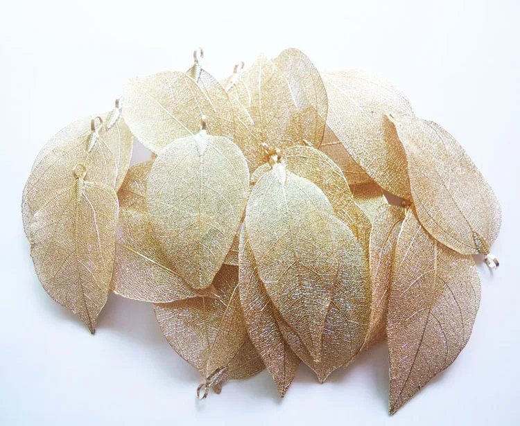 

LOVBEAFAS оптовая продажа 50 шт./партия модные ювелирные изделия Золотой Серебряный цвет ювелирные изделия натуральные листья DIY Ожерелье Подвеска женские аксессуары