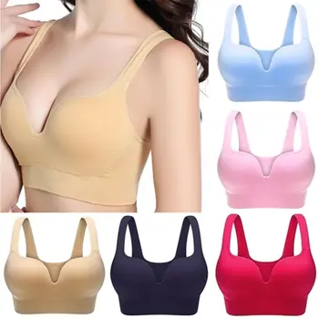 

Women Bra Padded Push Up Tank Tops Workout Stretch Professional Running Shockproof Fitness Rimless Underwear