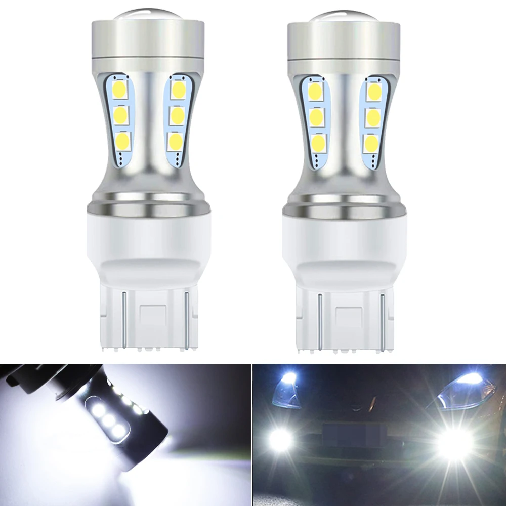 Дневные ходовые огни 2X T20 LED 7443 W21/5W дневные стоп сигнал белый свет для VW Volkswagen Passat B6