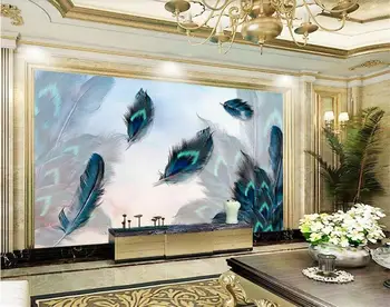 

custom size 3d photo wallpaper mural living room bed room peacock feather 3d picture sofa TV backdrop wallpaper for wall 3d