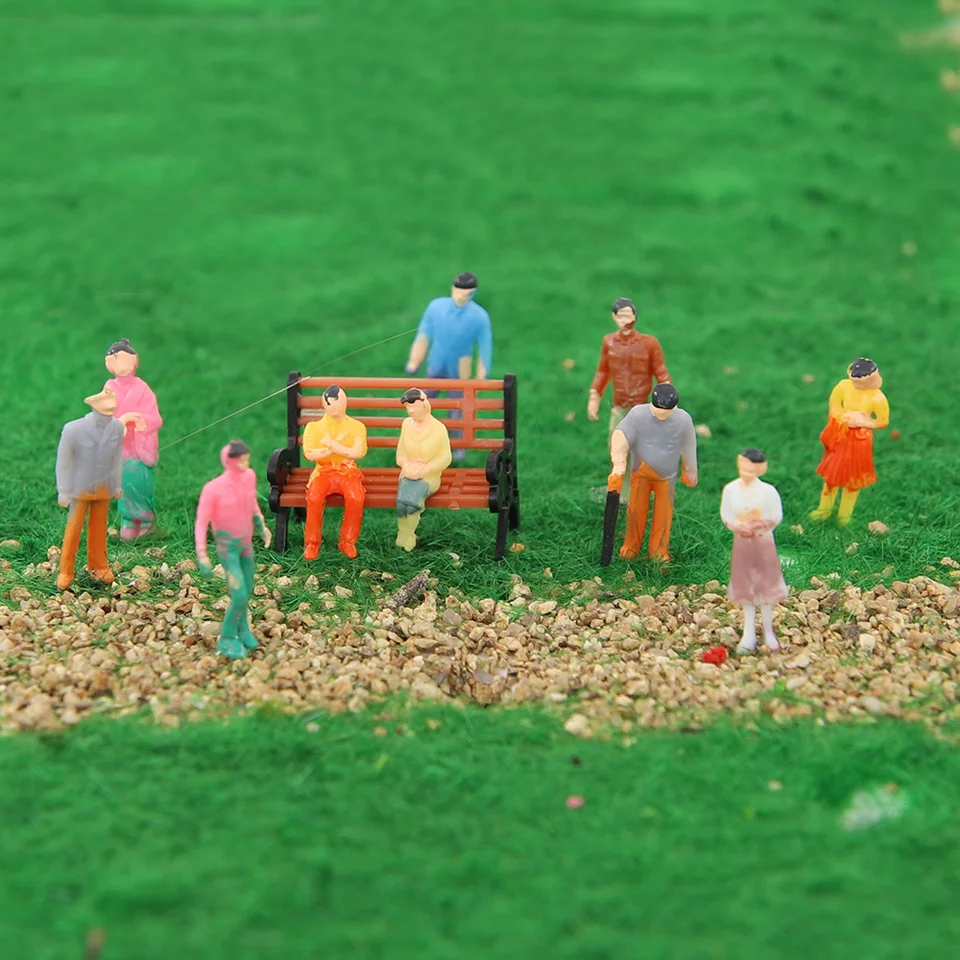 Lot De 30 Figurines Miniatures 1:30 – Personnages Colorés Peints à La Main – Pour Maison Poupée, Train, Diorama
