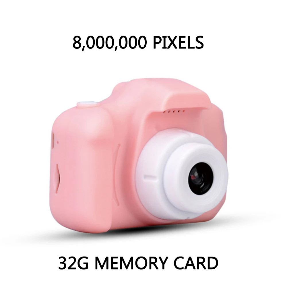 WJ4025B32G Детская камера детская зеркальная камера игрушка 1080p HD 2 дюймов Большой экран многофункциональная мини камера детский подарок на день рождения обучающая игрушка - Цвет: WJ4025B32G