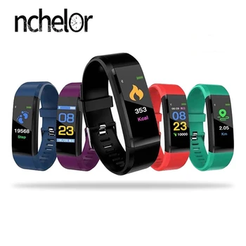 

ID115 PLUS smart band Clock Display Men Watch Color Screen IP67 Waterproof Smart Band Heart Rate Blood Pressure Pedometer