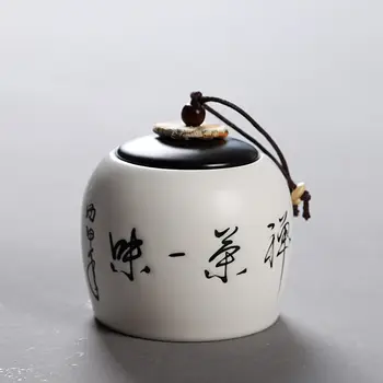 

Small Jar For Tea Storage Porcelain Tea Cans Tank Portable Sealed Sugar Medicine Pot Tea Storage Box For Kitchen Creative Gifts