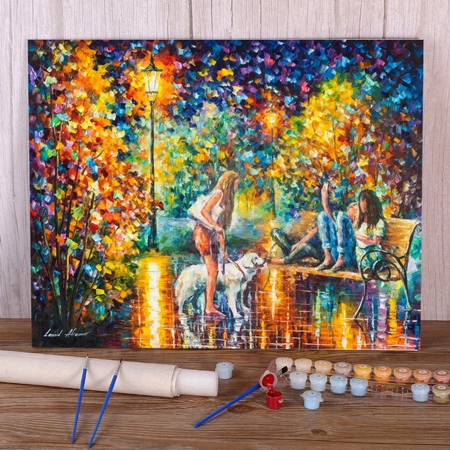 番号付きの白い犬の絵画アクリル絵の具40 50キャンバス写真新しいデザイン工芸品大人の壁アート Aliexpress Mobile