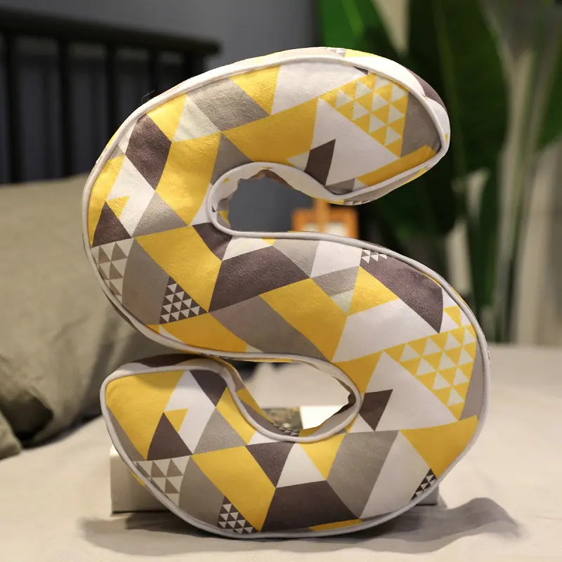 S 1 шт. декоративная подушка с буквами, диванная подушка cuscini decorativi из хлопка и льна, декоративная подушка для дома, подарок для девочки - Цвет: S