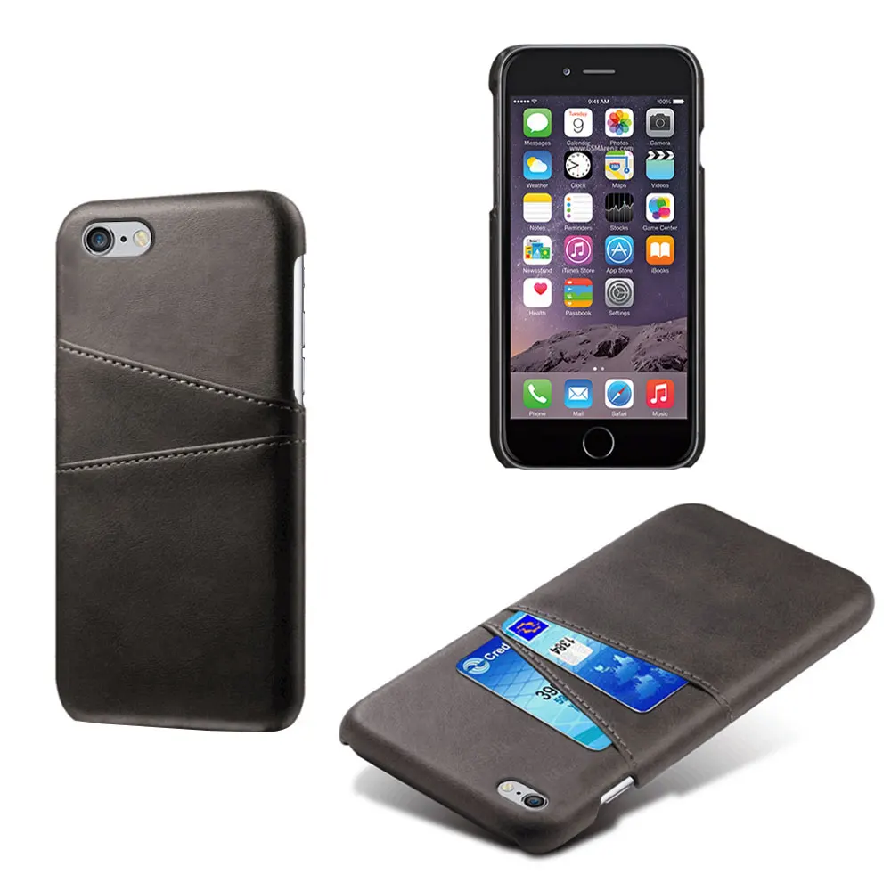 Чехол для iPhone 4, 4S, 5, 5S, 5c, SE, 6, 6 S, 7, 8 Plus, X, XS, XR, XS MAX, 11 Pro, MAX, с отделением для карт, держатель телефона из искусственной кожи чехол для 5, 5S, SE, 4 - Цвет: Case-Black