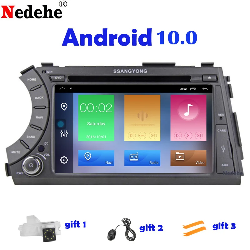 Nedehe 4G RAM Android 10 0 автомобильный dvd для Ssang Yong SsangYong Kyron Actyon Радио Стерео GPS навигация