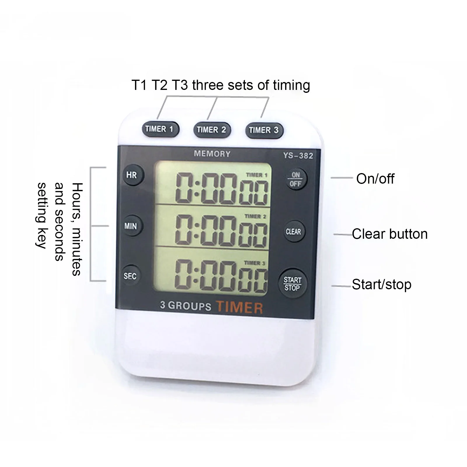 

LED Digital Kitchen Timer For Cooking Shower Study Stopwatch Alarm Clock Magnetic Electronic Cooking Countdown Timer