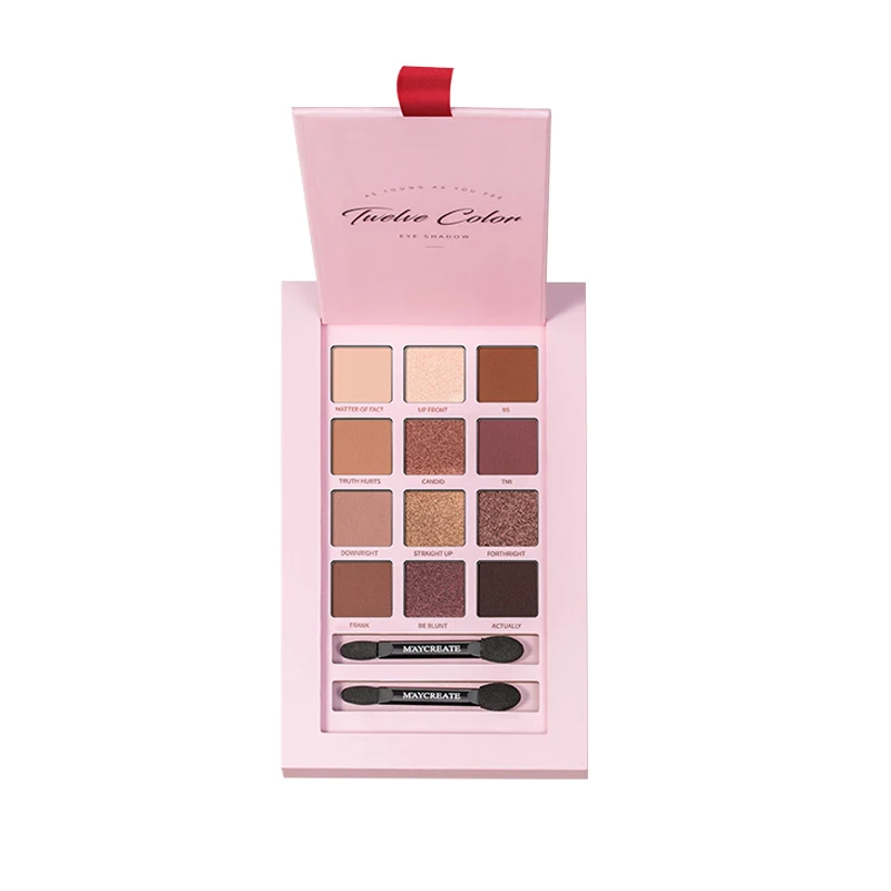 Pigment Eyeshadow 12-Color Glitter Eye Shadow Palette Matte Eye Shadow Beauty Female Eye Cosmetics LastingCosmetic Tools.w - Цвет: 01
