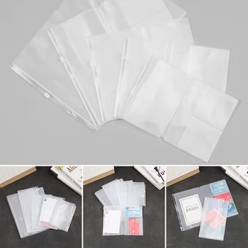

1PC PVC Zipper Pocket File Folder Loose-leaf Storage Pouches Card Bag Travel Journal Passport Organizer Resealable File Storage