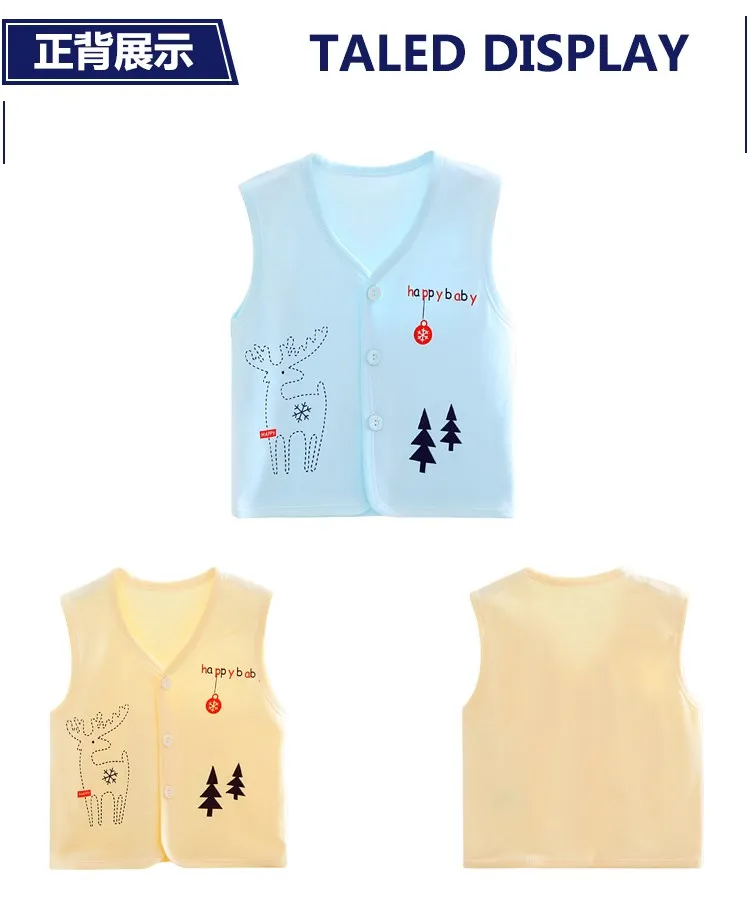 Baby Vest Spring And Autumn Female Baby Princess Korean-style Men And Treasure Fashion Single Layer Cotton Edge Buckle Vest 0-1