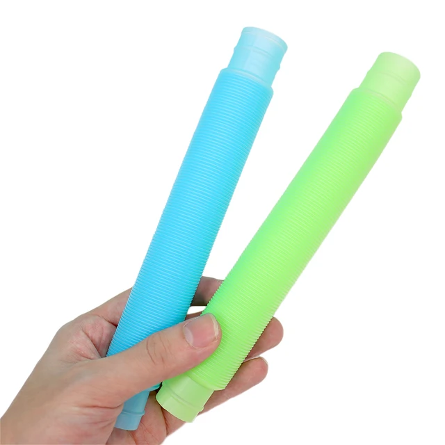 6Pcs Big Luminous Pop Tubes Gifts box Sensory Fidget Toy kit Stress Relieve Autism Anti Stress Plastic Bellows for Child Squeeze 3