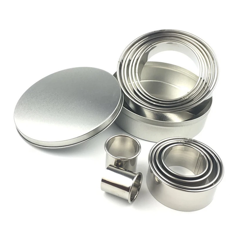 12pcsset Fruit Cookie Cutter Mold Round Shape Box Design Mini Stainless Steel Mould Biscuit Fondant Cake DIY Decorating Tools2