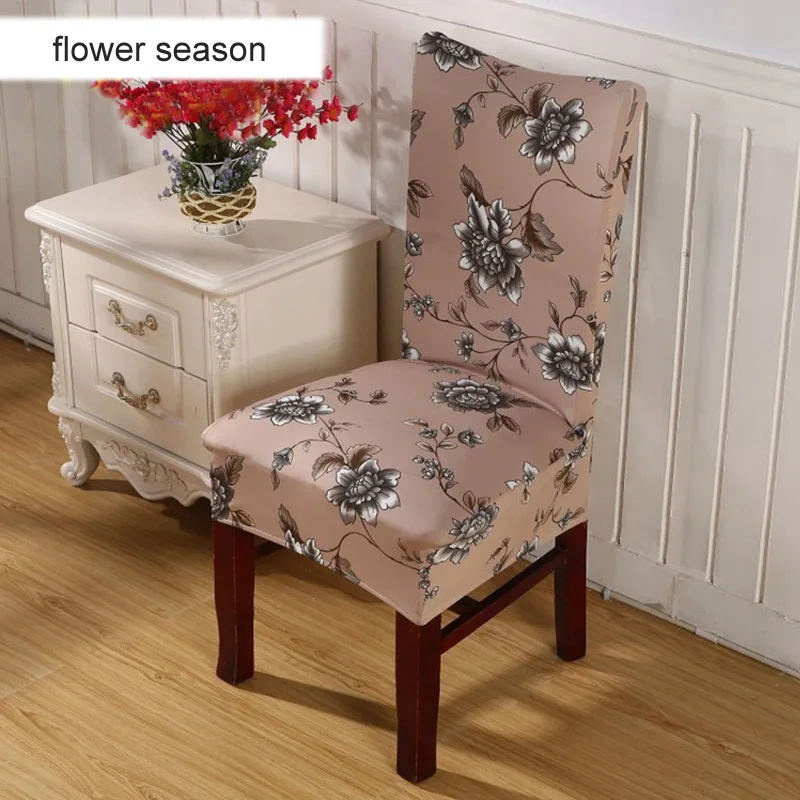 flower season Эластичный Чехол для стула с цветочным принтом, эластичный домашний текстиль, съемный, универсальный, четыре сезона - Цвет: flower season